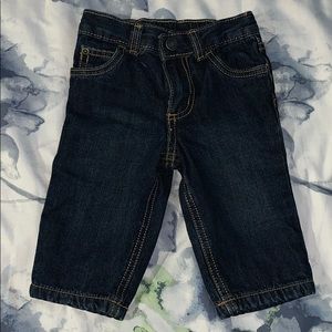 Baby jeans with plaid lining